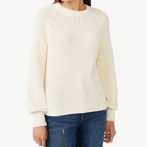 Free Assembly Women’s White‎ Chunky Knit Sweater XL Long Sleeve Pullover